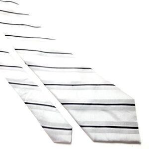 Calvin Klein‎ Silk Tie Woven Silver Striped